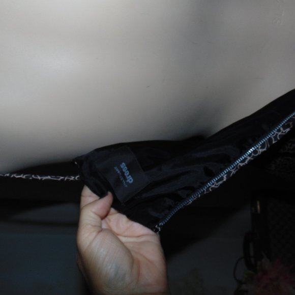 Jill Stuart Women's Black & Pink Hearts Spaghetti Strap Mesh Sheath Dress Sz S - Picture 7 of 9